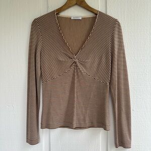 Rivamontt V-neck Striped Long Sleeve Size L